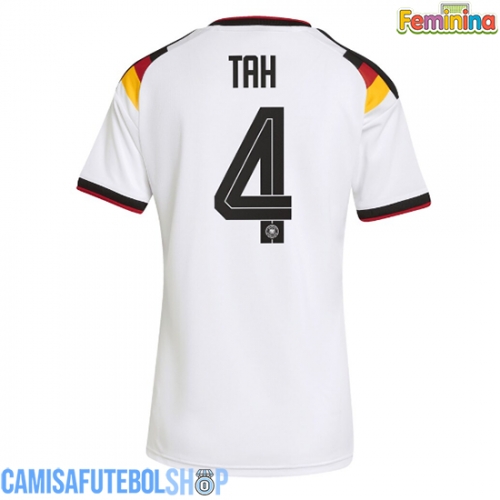 Camisa de time de futebol Alemanha Jonathan Tah #4 Replicas 1º Equipamento Feminina Mundo 2026 Manga Curta